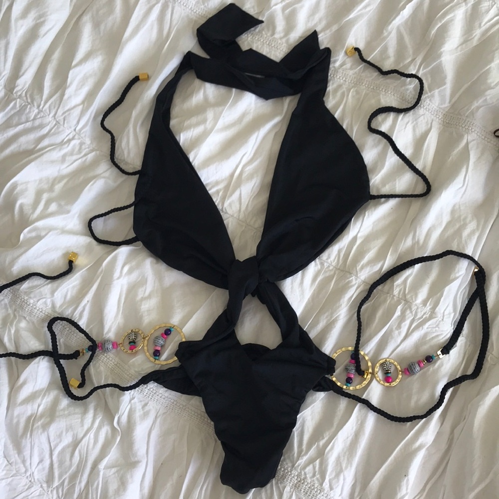 Beach Bunny Black One Piece Bikini Size S